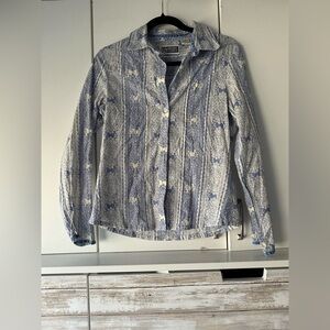 Route 66 Blue Paisley Button Down Shirt Cotton Size S/C 💙